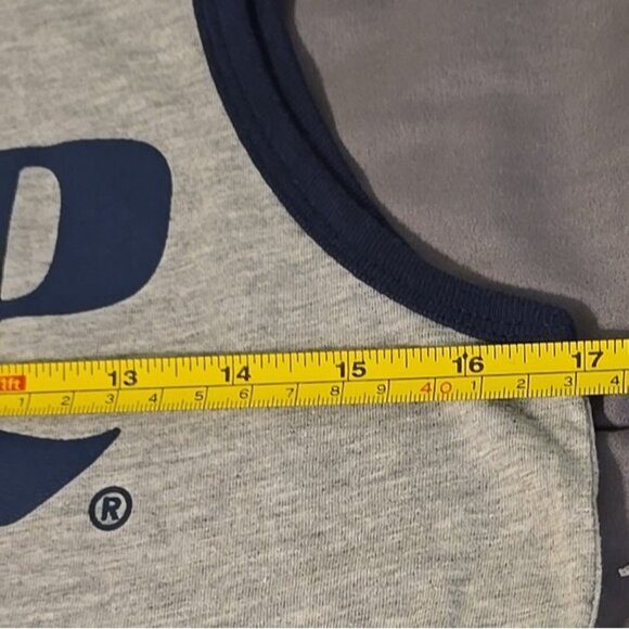 Miller Lite Tank Top Small Heather Grey Navy Blue Trim with Logo New with Tags - Picture 10 of 11